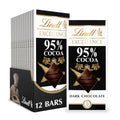 Lindt EXCELLENCE 95% Cocoa Dark Chocolate Bar 12-Pack - Intense Silky
