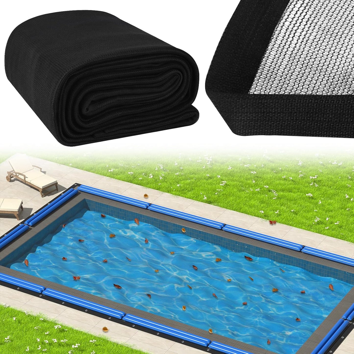25x45 Ft Heavy Duty Pool Leaf Net Cover for Inground Pools