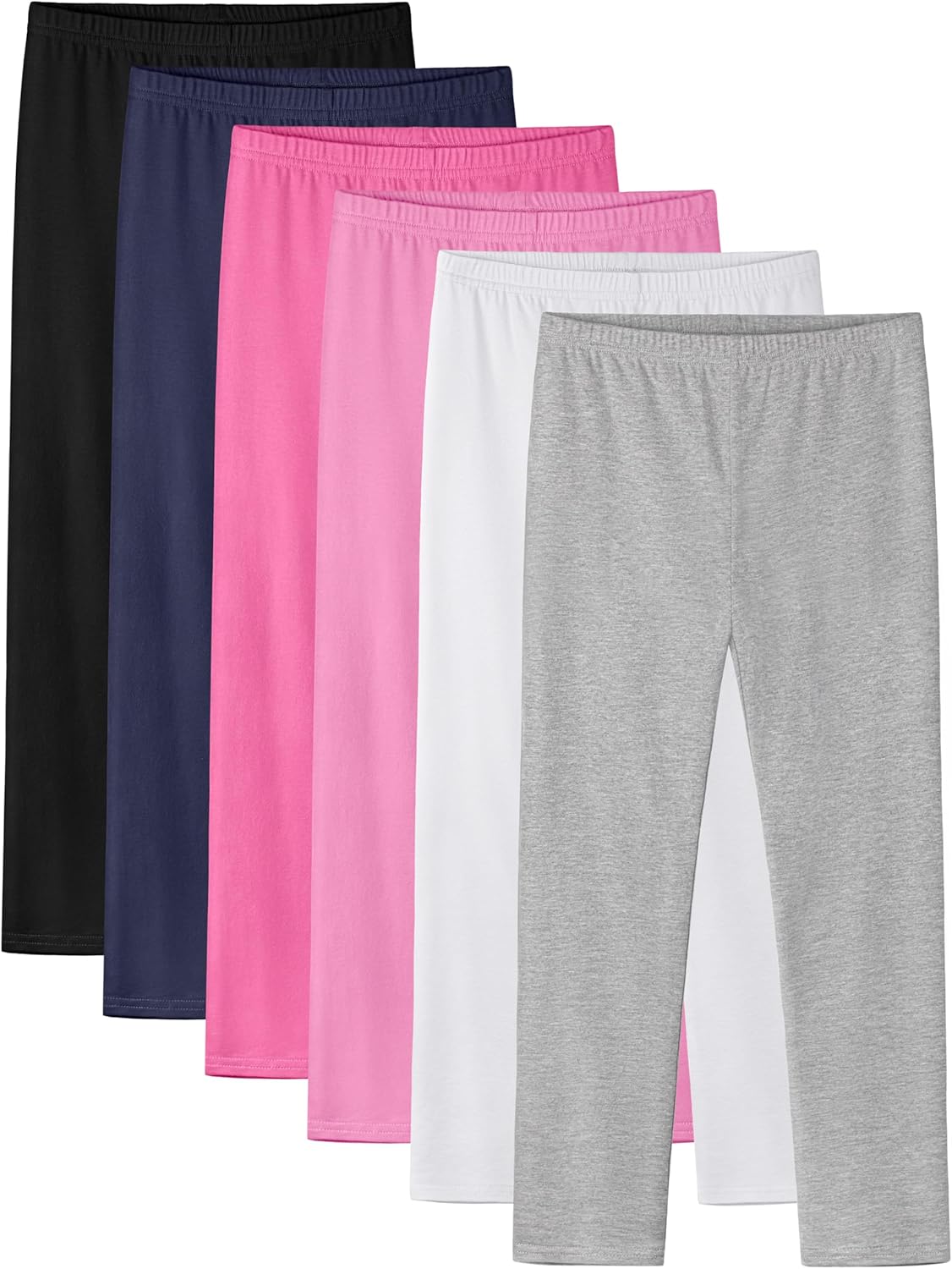 6 Pack Girls Leggings Cotton Pants for Kids Toddler Stretchy
