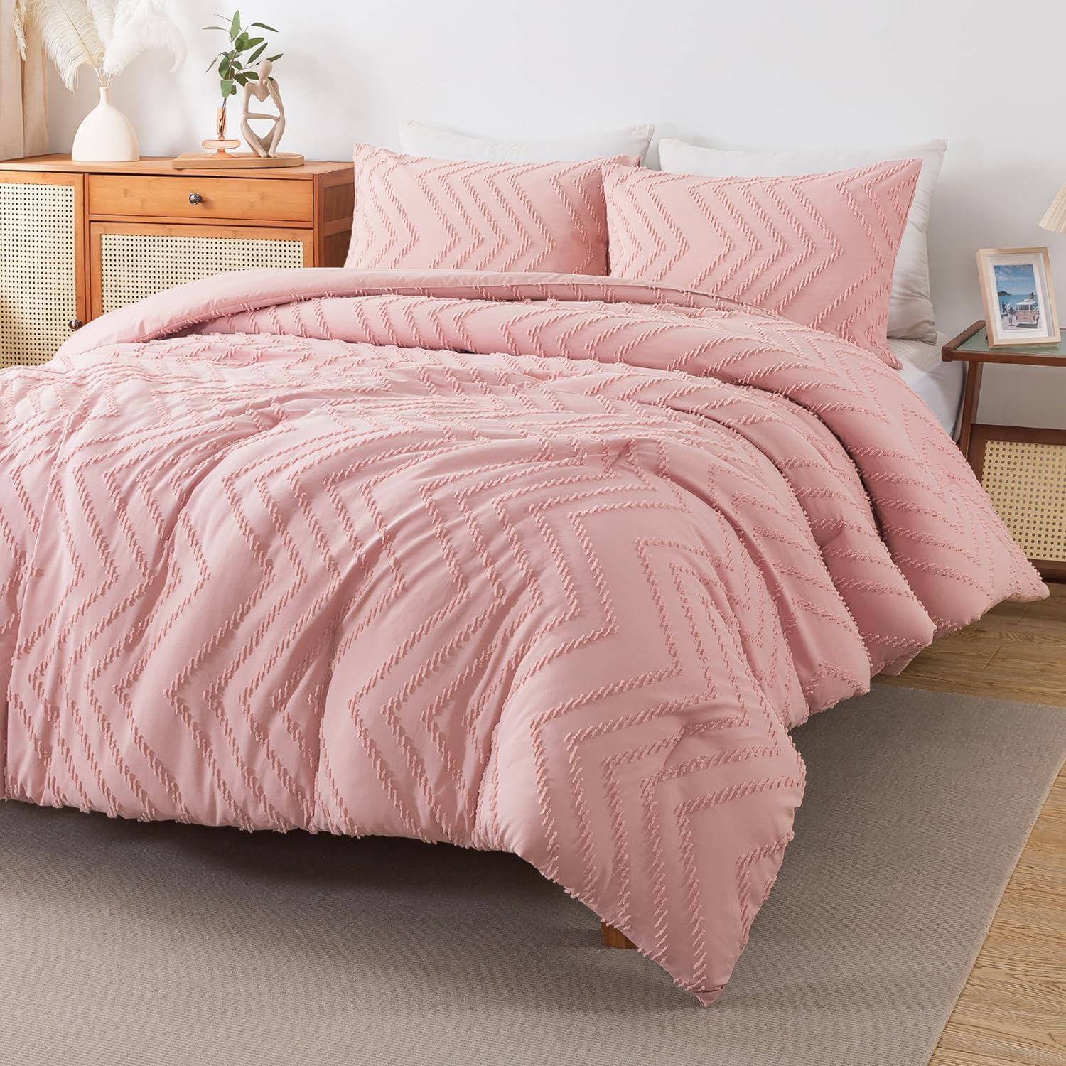 Andency Pink Comforter Full Size for Girls, Soft and Fluffy