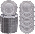 MAONAME 13ft Silver Charger Plates Set of 100 - Reef Design for Events