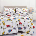 Viviland Full Comforter Set for Boys - Soft Excavator Car Full Bedding