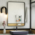 ISKMs Black Metal Frame Wall Mirror for Bathroom and Bedroom