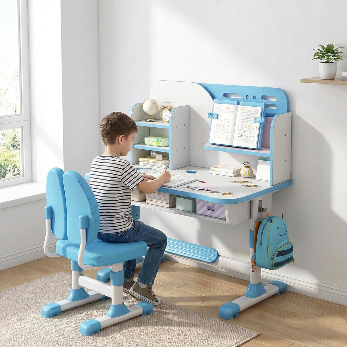 Kids Ergonomic Desk and Chair Set for Comfortable Study Time