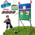 Football Toss Game with 4 Inflatable Balls + 66ft Throwing Target