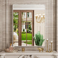 White Bathroom Mirror 28x36 in Rounded Rectangle - Clear HD Reflection