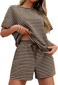 Tankaneo Womens Pajama Sets Striped 2 Piece Lounge Set (Style QFLF)