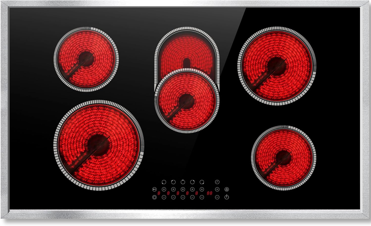 Electric Cooktop 36 Inch with 5 Burners and Touch Control
