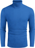 Men's Slim Fit Turtleneck Sweater - Cozy Twist Pattern Pullover