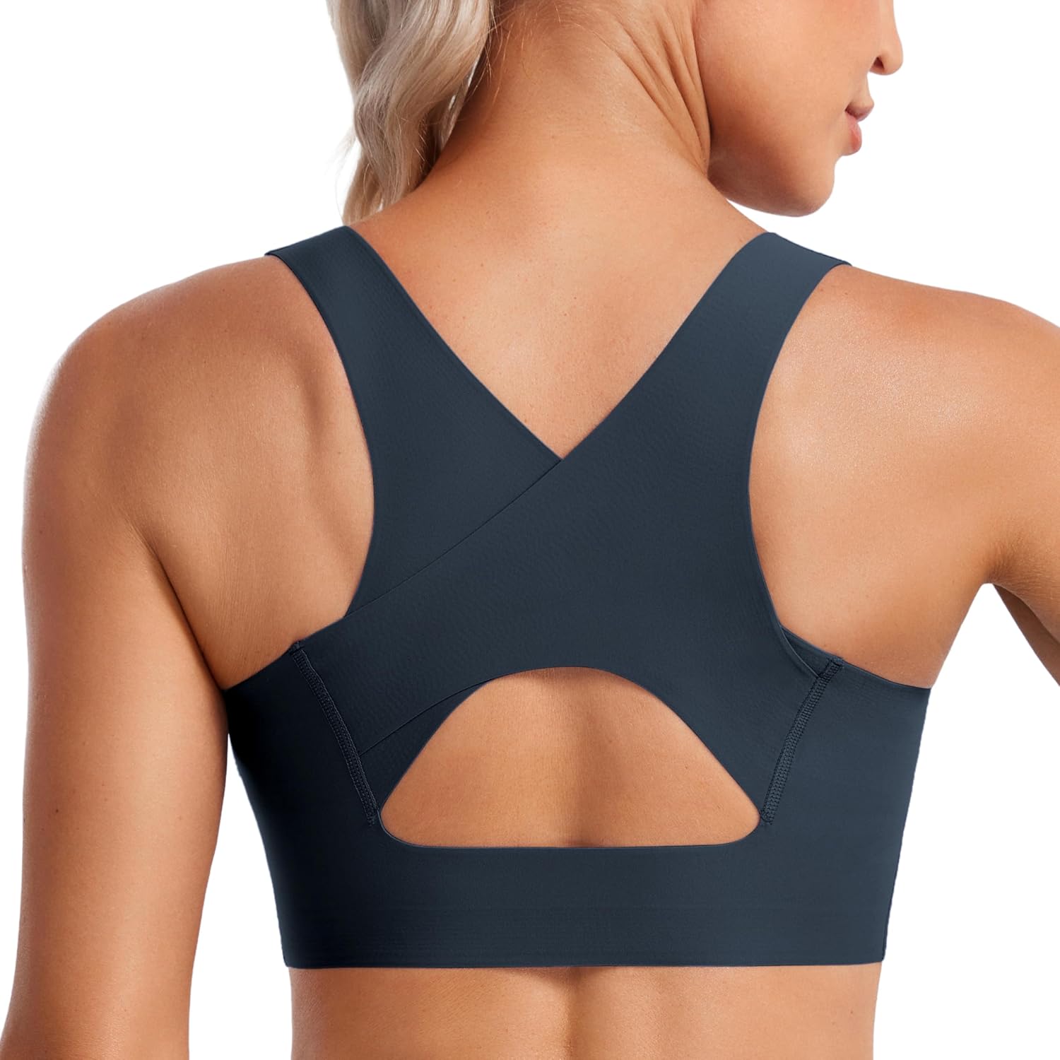 CRZ YOGA Womens Flex Sculpt Racerback Sports Bra for Comfort