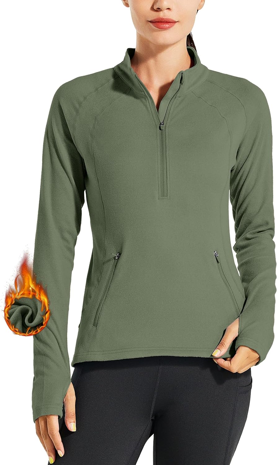 Willit Women's Fleece Running Jacket for Winter Exercise Gear