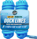 Double Braided Nylon Boat Dock Lines with Loop - 2-Pack 15 Loop