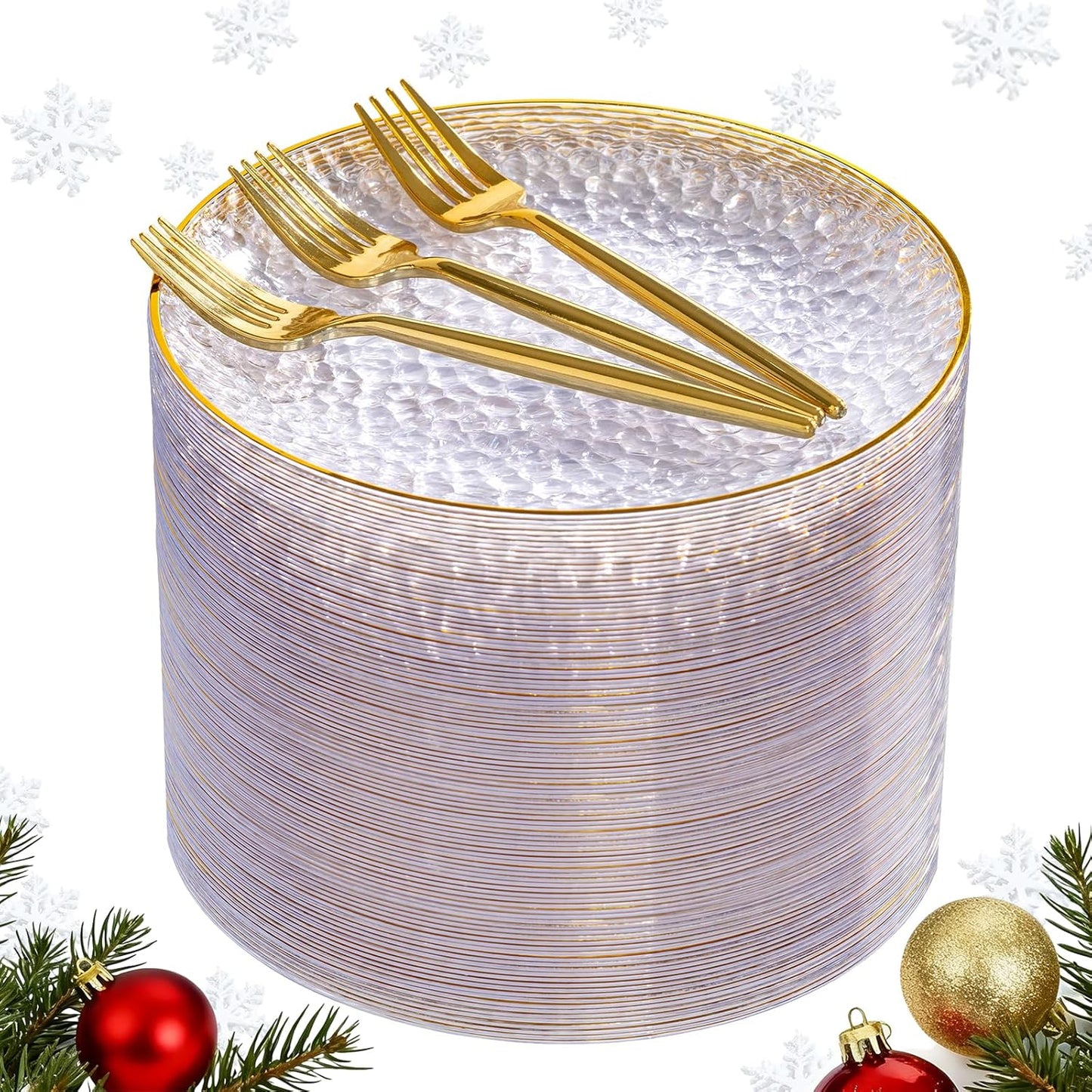 240Pcs Gold Plastic Plates for Elegant Parties and Events