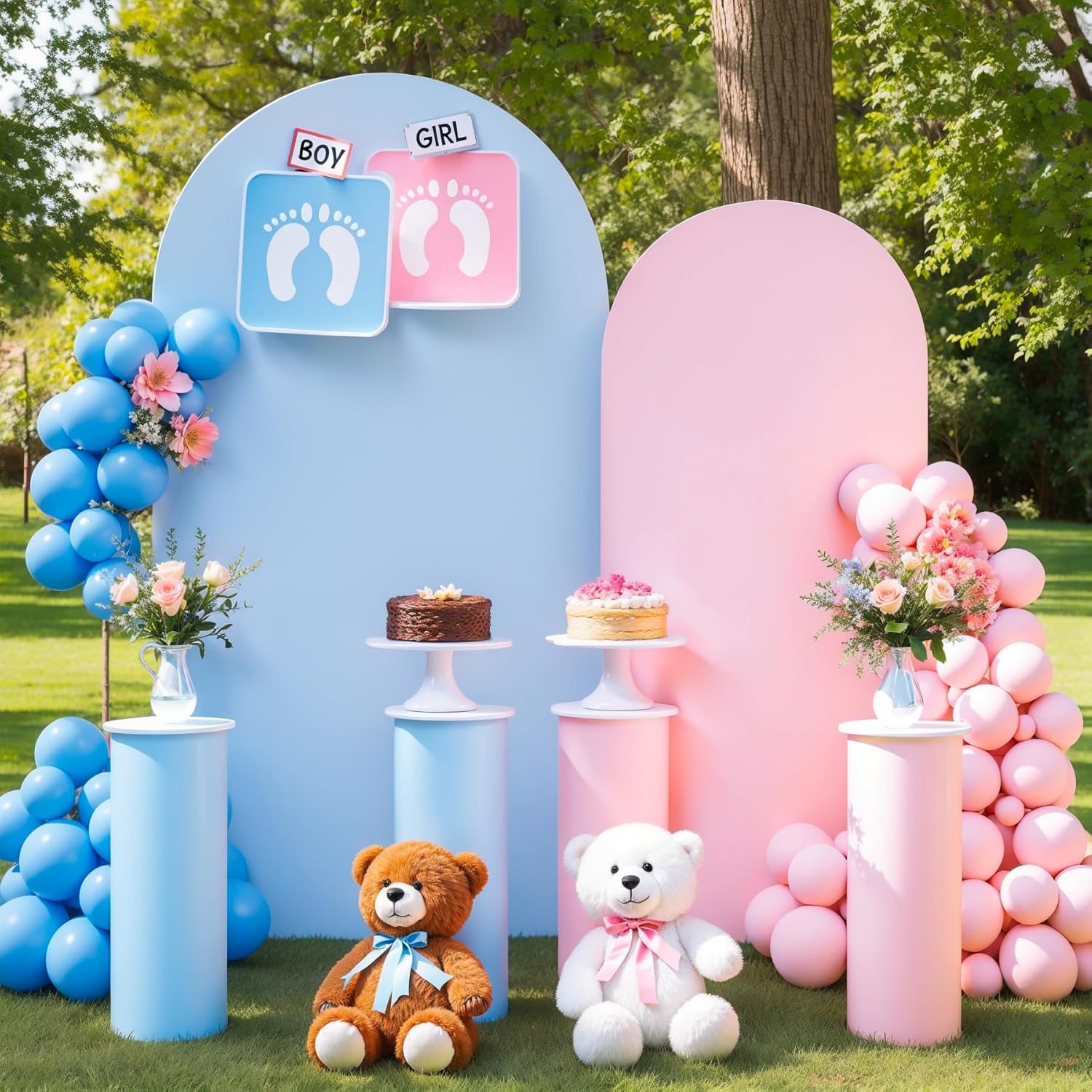 Pink and Blue Arch Cover Set for Gender Reveal Events