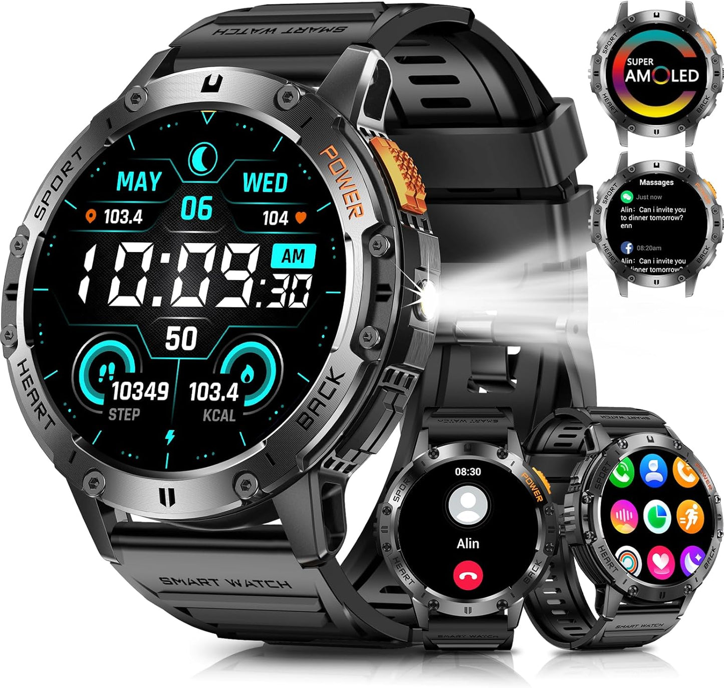 PODOEIL Military Smartwatch: 111 Sport Modes