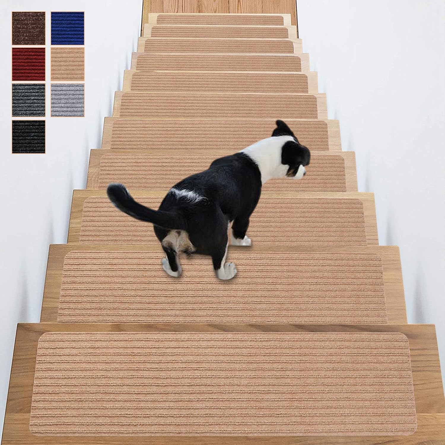 Stair Treads Non-Slip 16 Pack for Indoor Wooden Steps