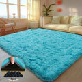 5x7 Rugs for Living Room Turquoise Blue - Large Fluffy Area Rug