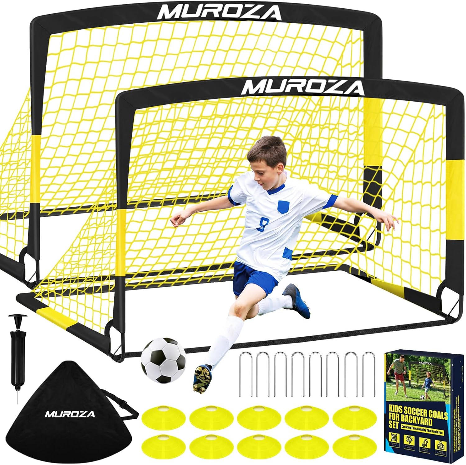 Portable Kids Soccer Goal Set for Backyard Fun and Training