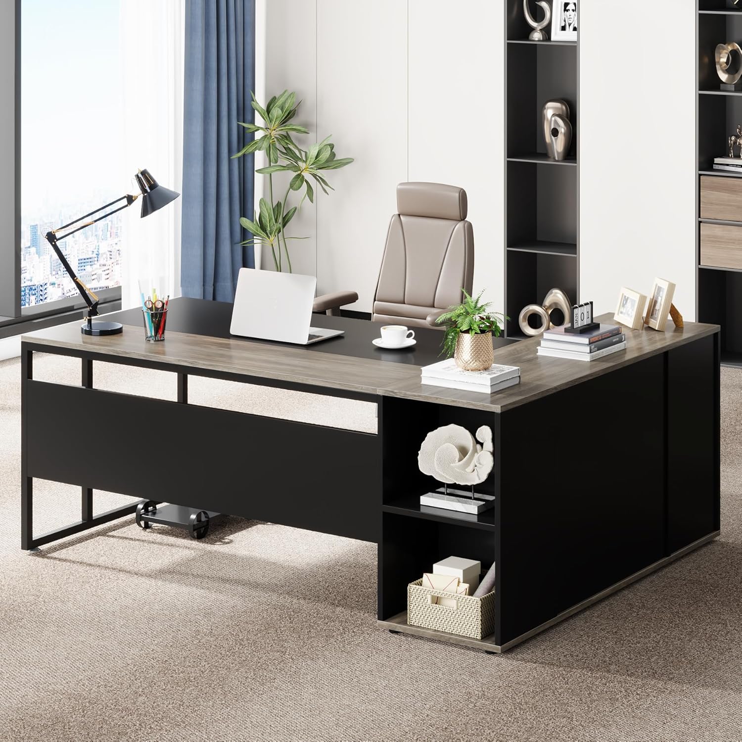 Tribesigns 71 L-Shaped Executive Desk - Stylish Storage Solution