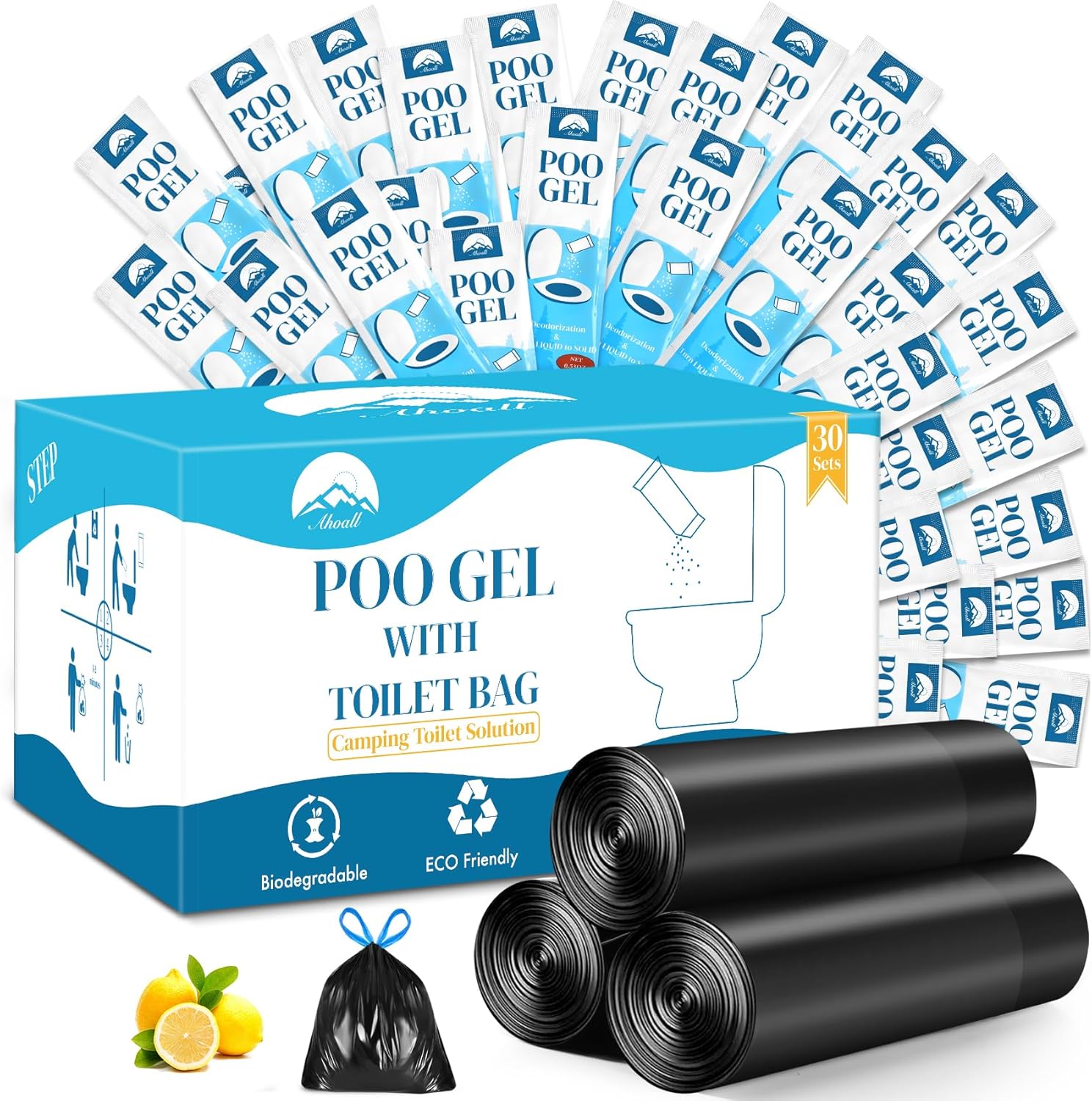 Travel-Friendly Toilet Bag & Gel Set by Ahoall