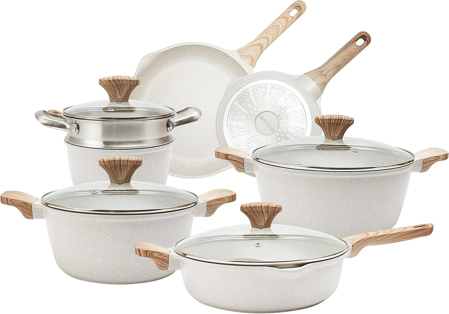 Country Kitchen Non-Stick Cast Aluminum Cookware Set for Easy Cooking