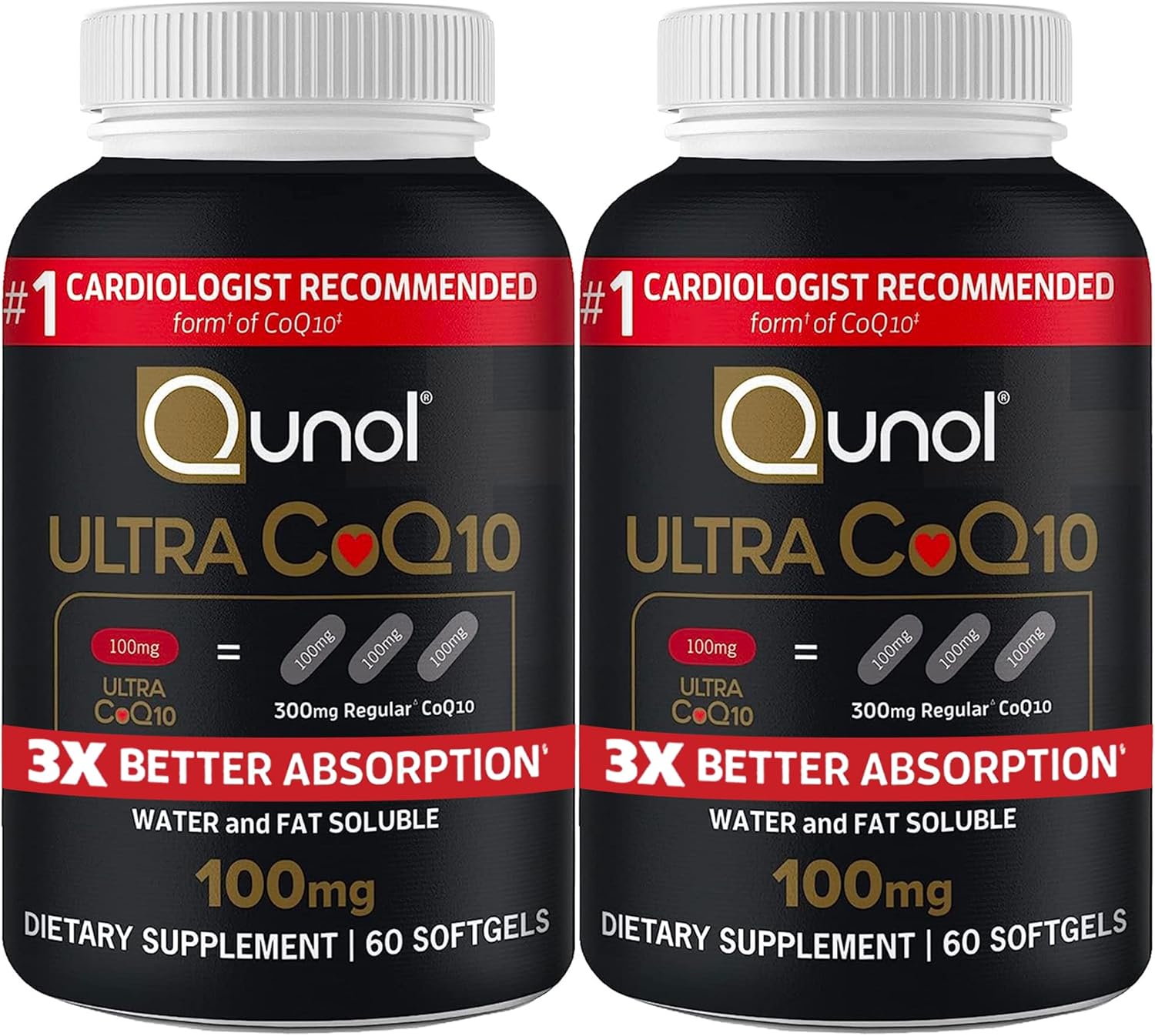 Qunol Ultra CoQ10 100mg Softgels for Heart Health Support