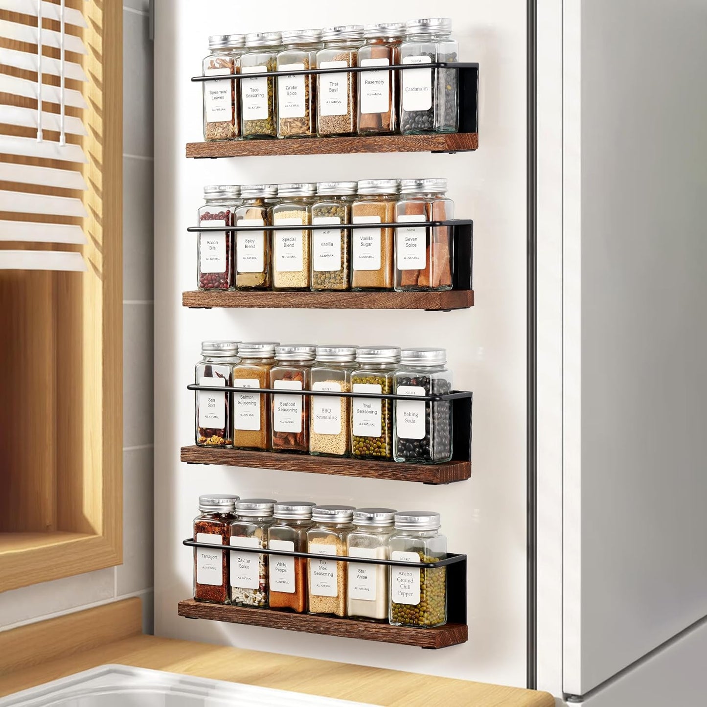 KitHero Magnetic Spice Rack: Space-Saving Organizer