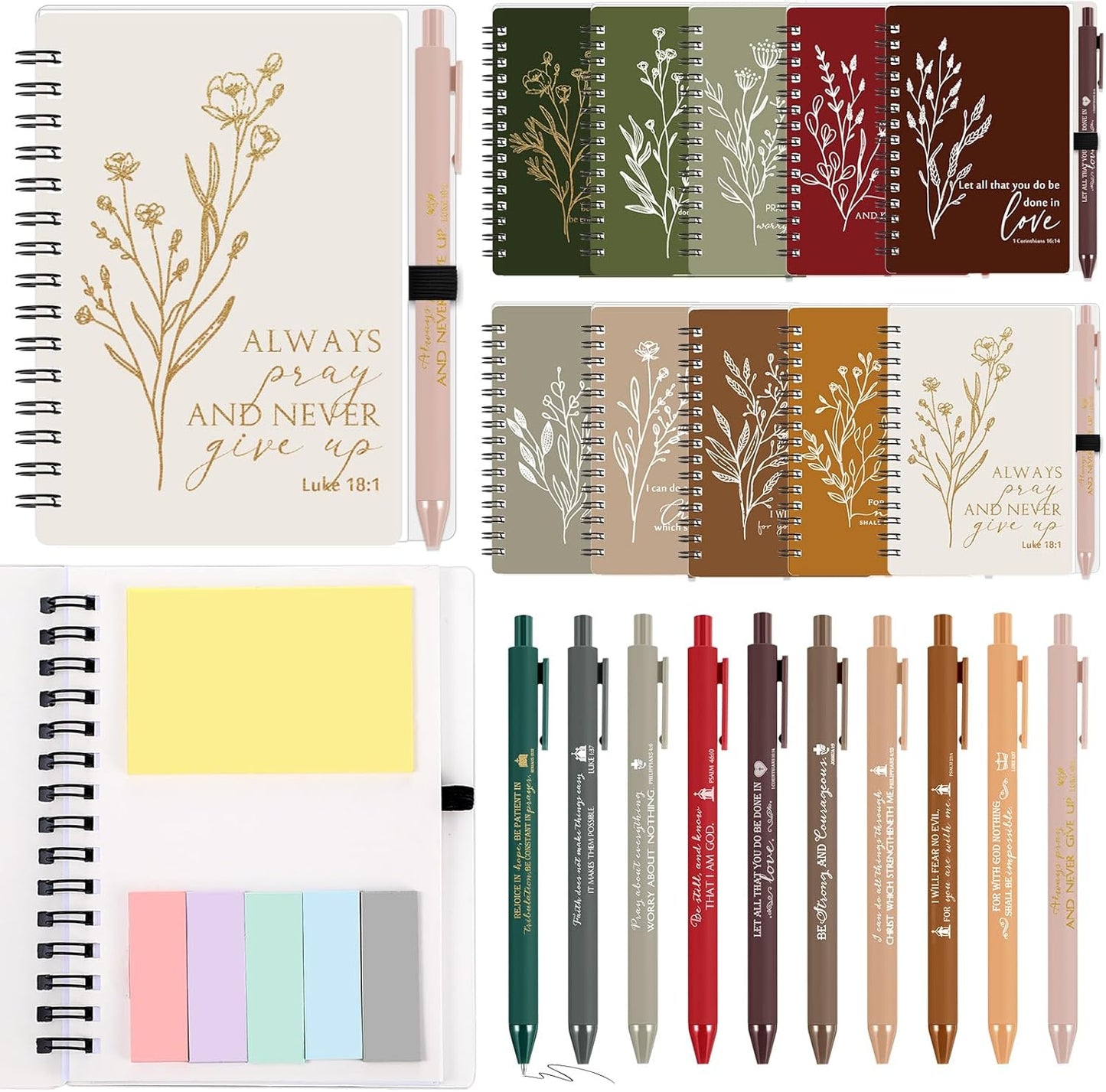 Bible Pen & Notepad Set - Christian Journal Bulk