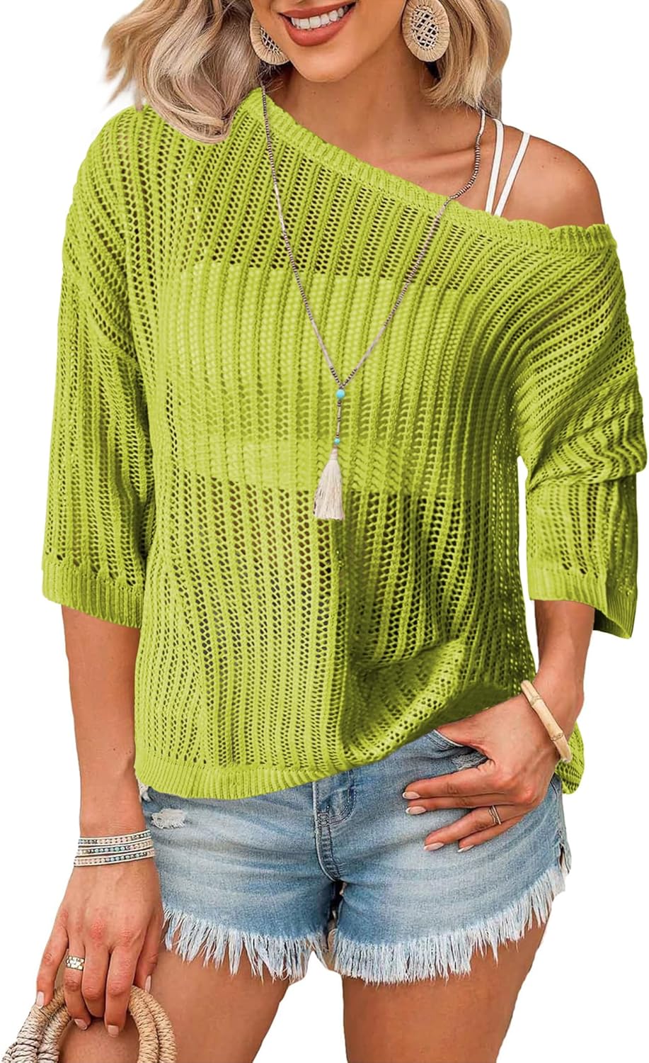 Zeagoo Stylish Off Shoulder Knit Top