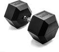 100 lb Coated Hex Dumbbell Weight - Solid Iron, Anti-Roll
