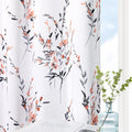 Floral Curtains 84 in Length Light Filtering Leaf Print Panels - Soft