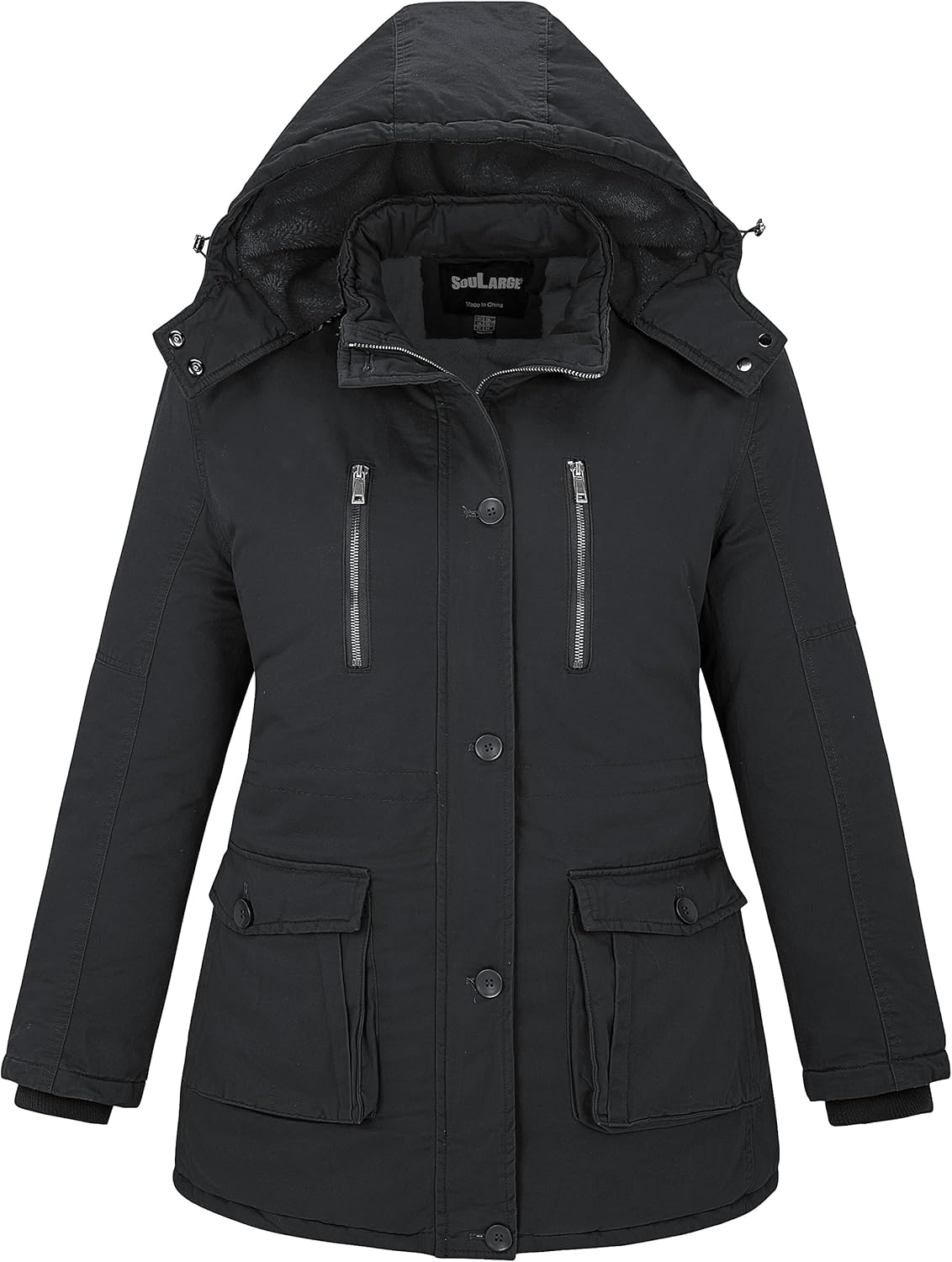 Soularge Women's Winter Plus Size Thickened Cotton Coat Review