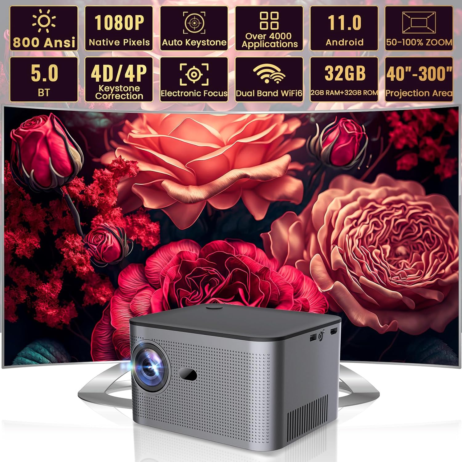 Immerse In 4K Clarity with C Cosycost Projector