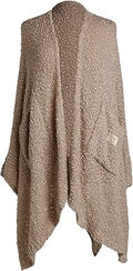 Giving Shawl Women's Soft Knit Wrap - Cozy Pocketed Wrap