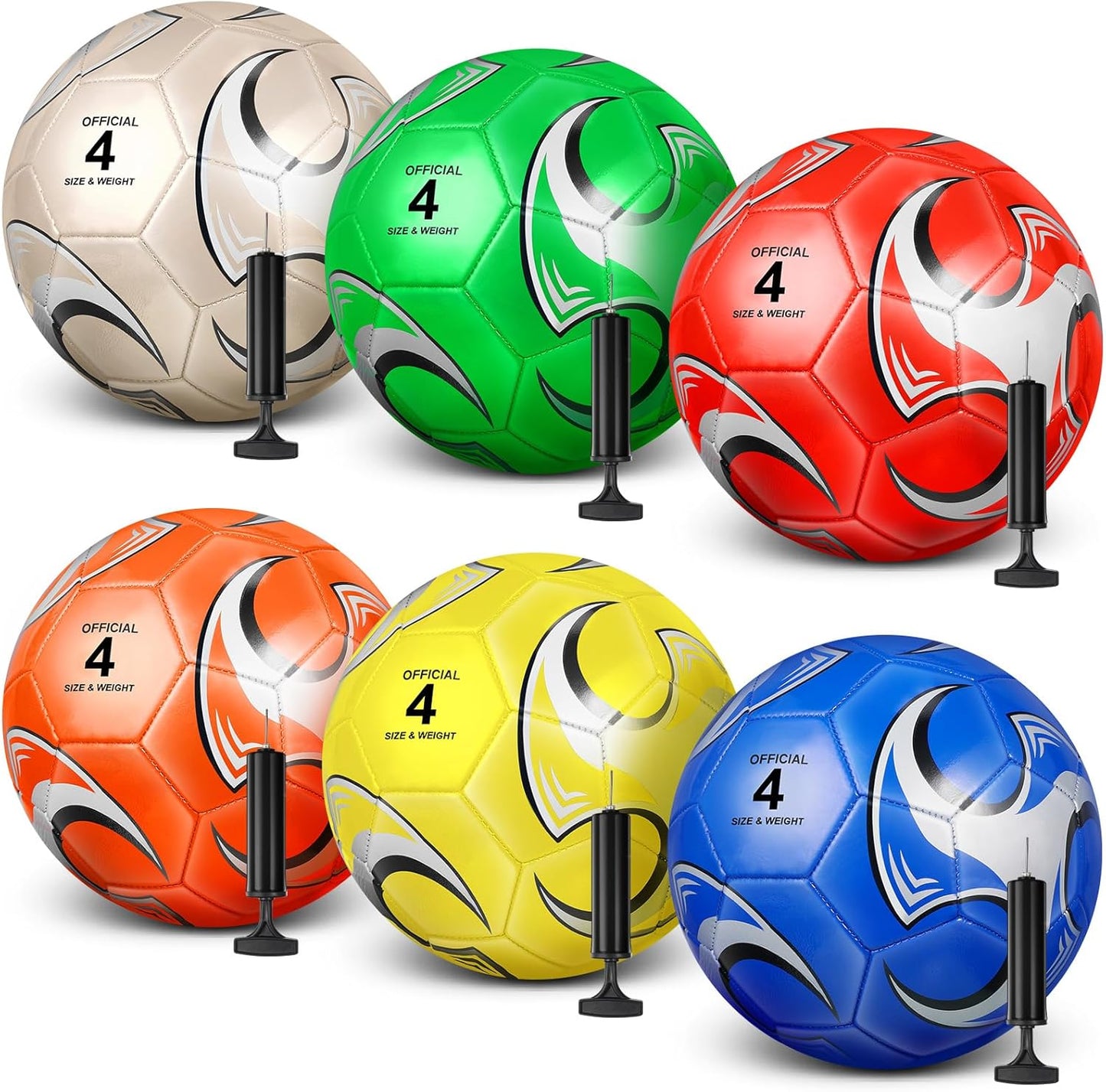6 Pcs Soccer Ball Set with Pump Needles for Youth Training
