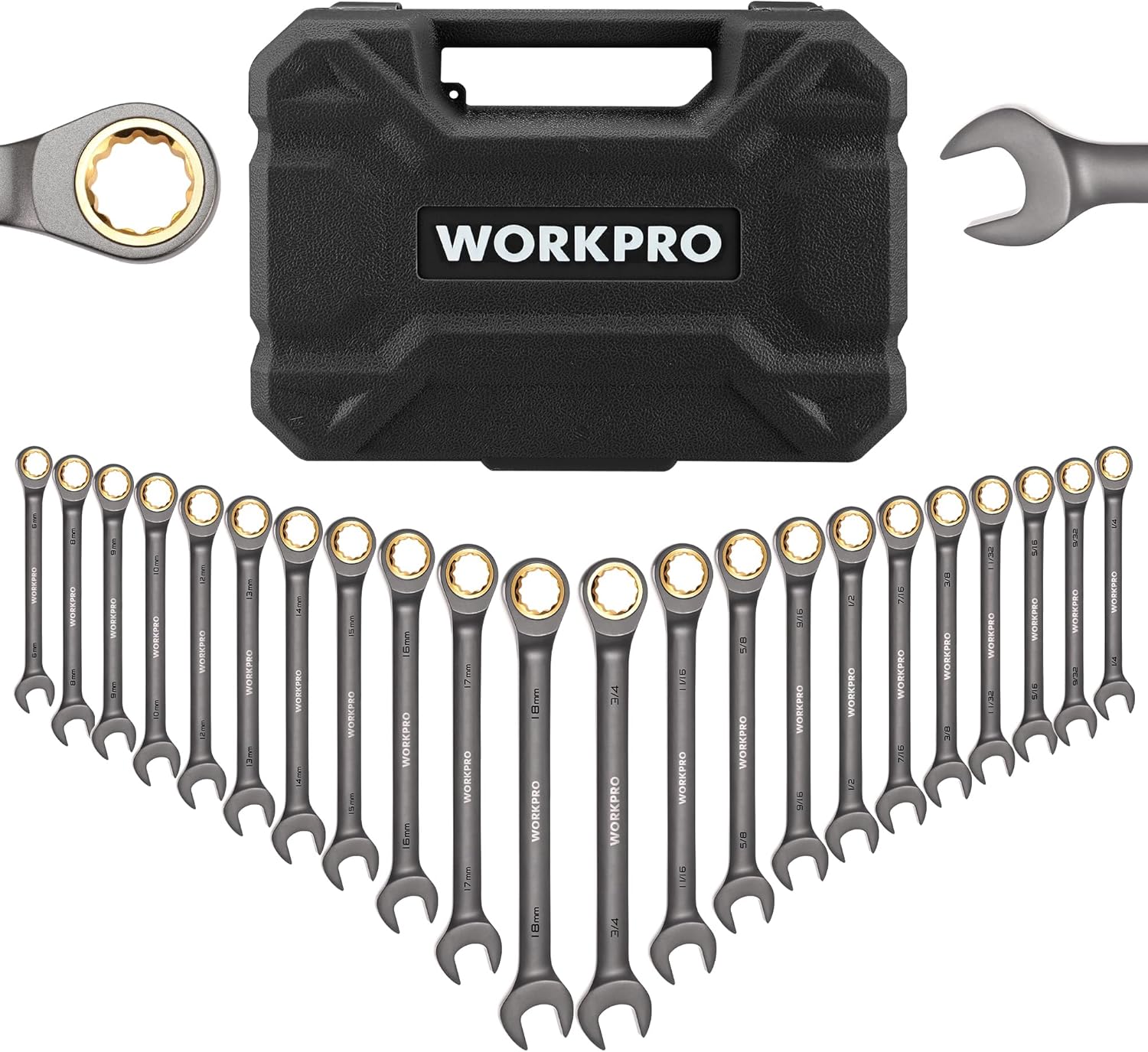 WORKPRO 22-Piece Ratcheting Wrench Set for Every Task