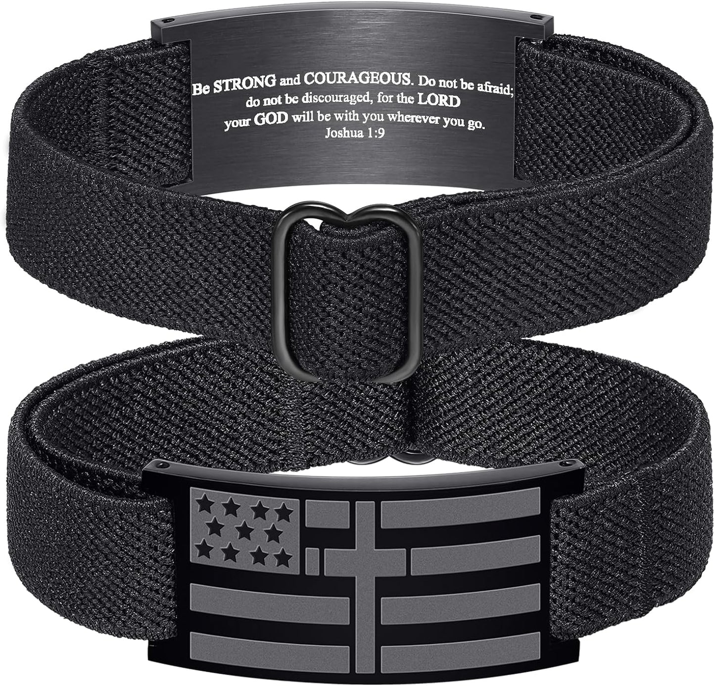 American Flag Cross Inspirational Bracelet by GLEZZA