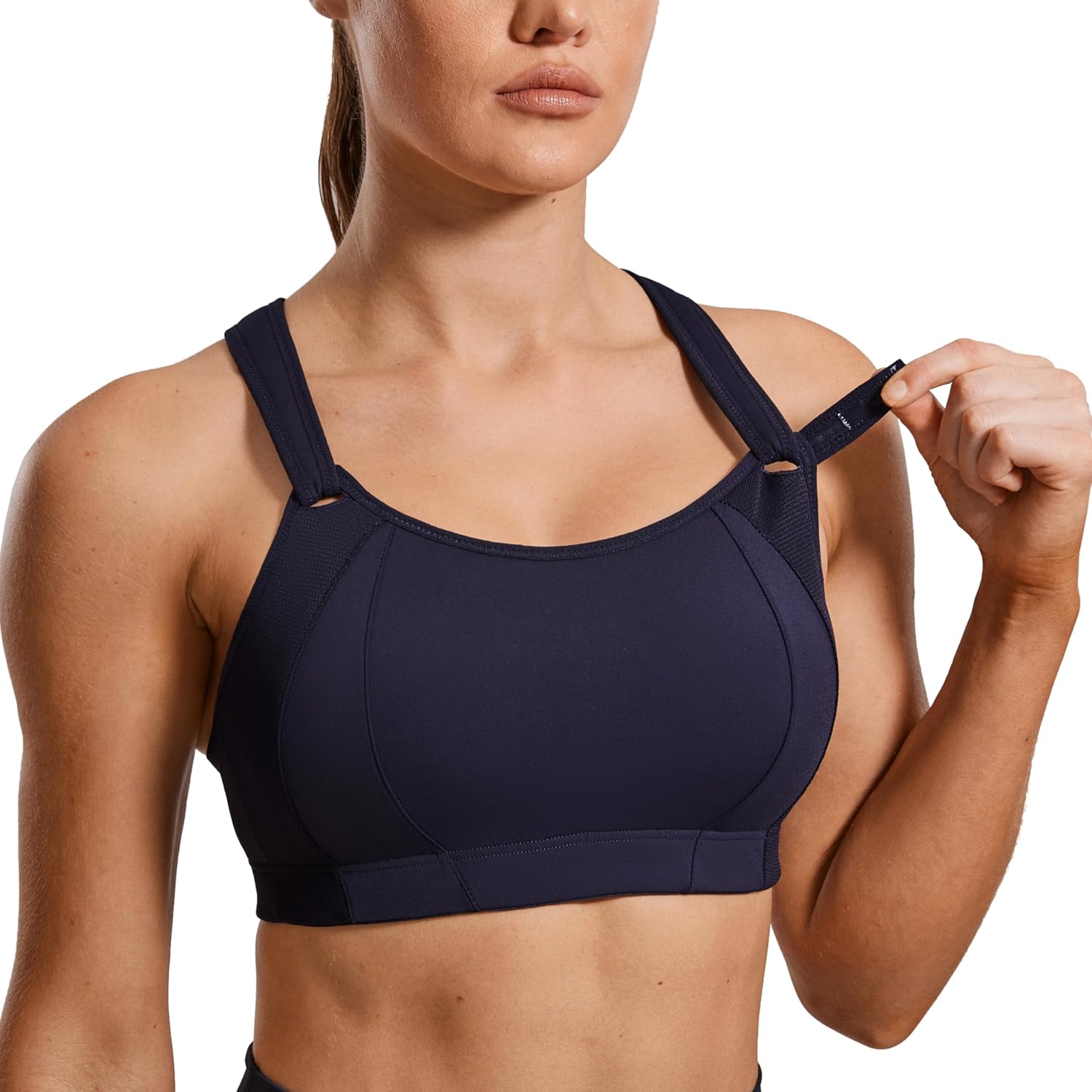 SYROKAN Women's Sports Bra High Impact Adjustable Supportive Fit