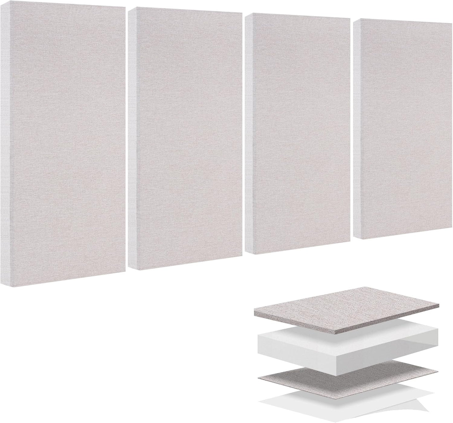 BUBOS 4 PCS Fabric Acoustic Panels for Sound Proofing Walls