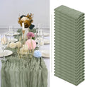 Sage Green Cheesecloth Table Runner 10FT 24 Pack - Boho Wedding Decor