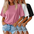 Huukeay 3 Pack Women's Half Sleeve T-Shirts - Comfortable Everyday