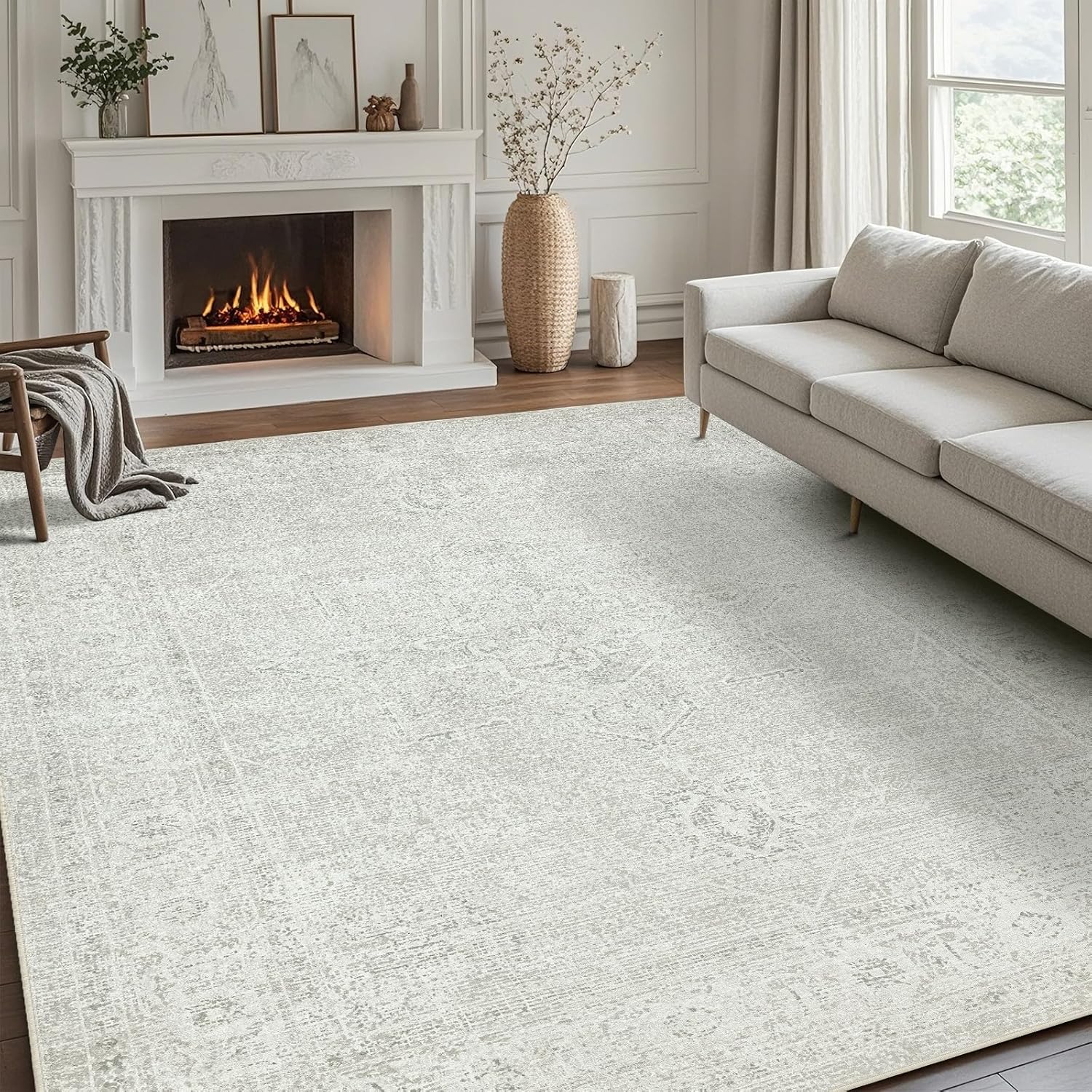 Washable 8x10 Area Rugs for Living Room and Bedroom Decor