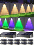 Brizled 12 Pack Solar Fence Lights Outdoor - Colorful Focused Beam