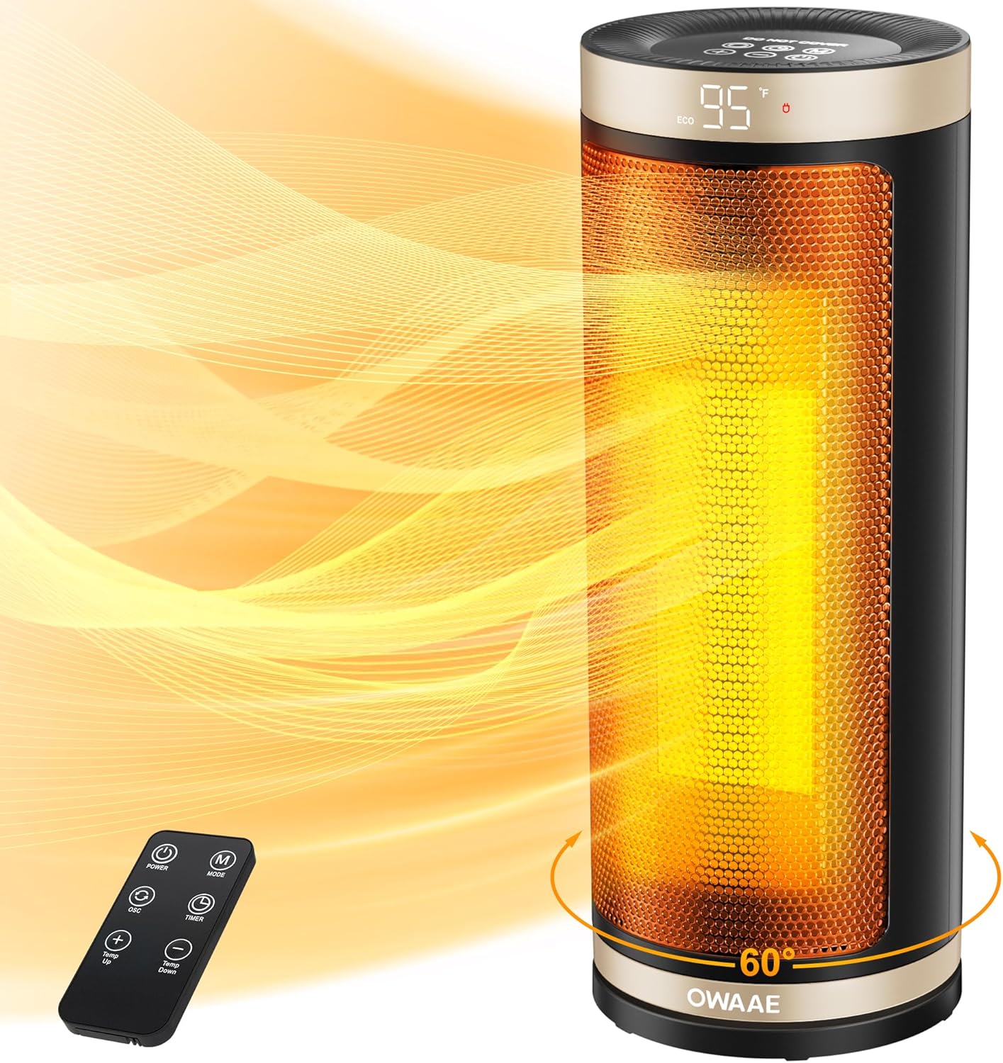 OWAAE 1500W Portable Electric Heater: Quick Heat for Large Spaces