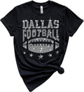 Retro Style Dallas Texas Rhinestone Fan T-Shirts (Style T6HK)