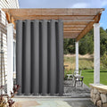 Outdoor Blackout Patio Curtain 84x84 in Grey - Heavyweight Privacy