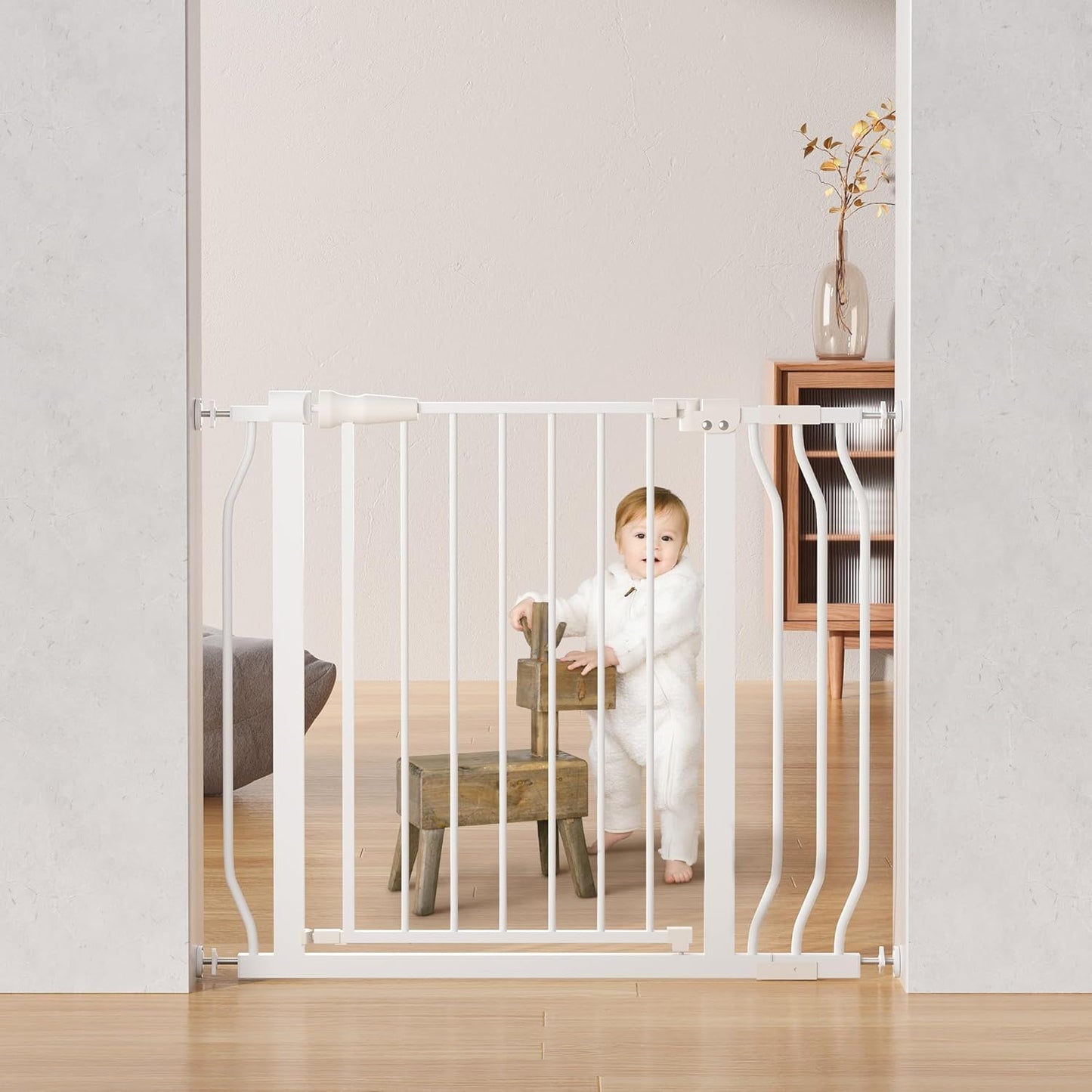 Baby Gate for Stairs and Doorways with Auto-Close Features