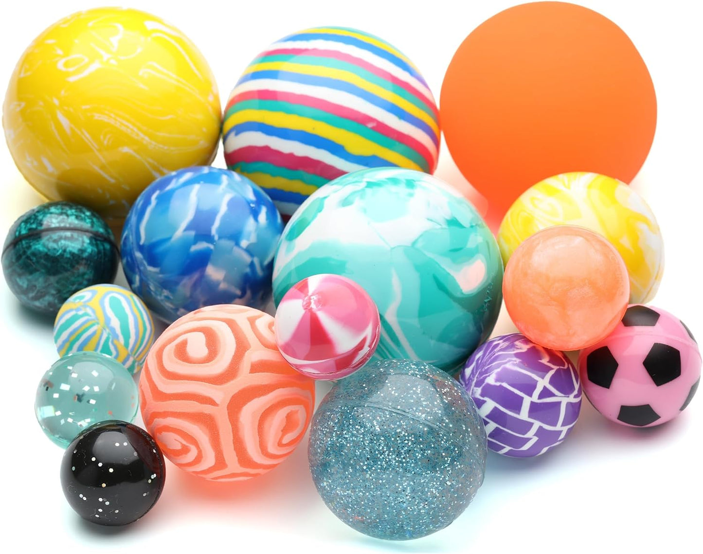 Bouncy Balls Mega Mix - 50 pcs Assorted Sizes for Kids Fun