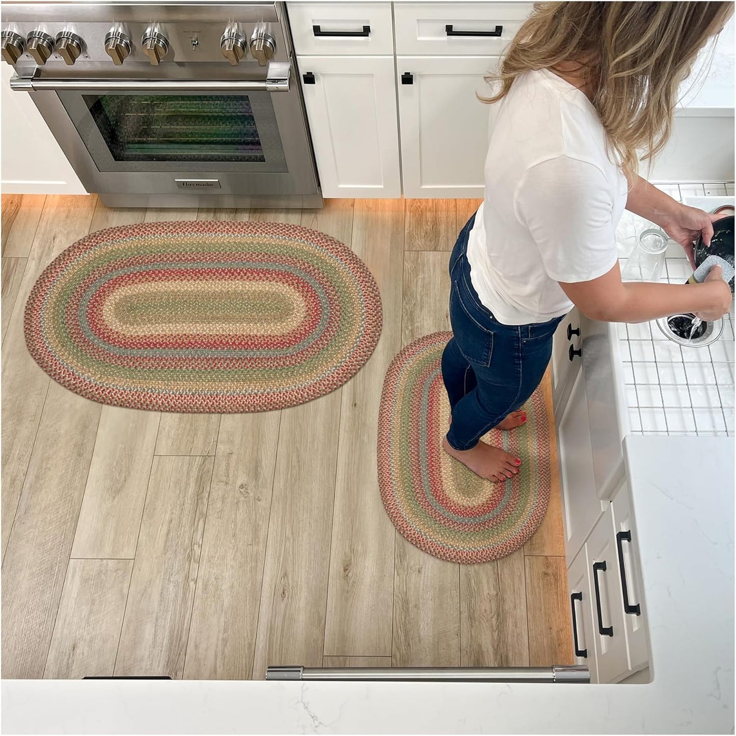Azalea Multi Color Braided Oval Rug - Perfect for Country Decor