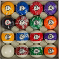 Marble-Swirl 2-1/4 in Deluxe Billiard Ball Set - Complete 16